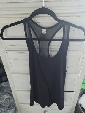 Athleta Black Mesh-Back Racer Tank